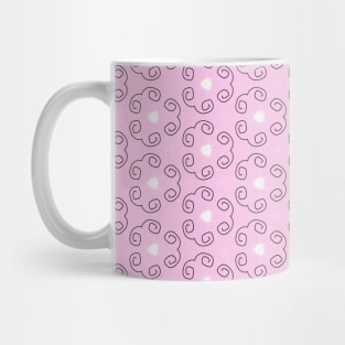 Pink with Black Swirls Pattern Mug